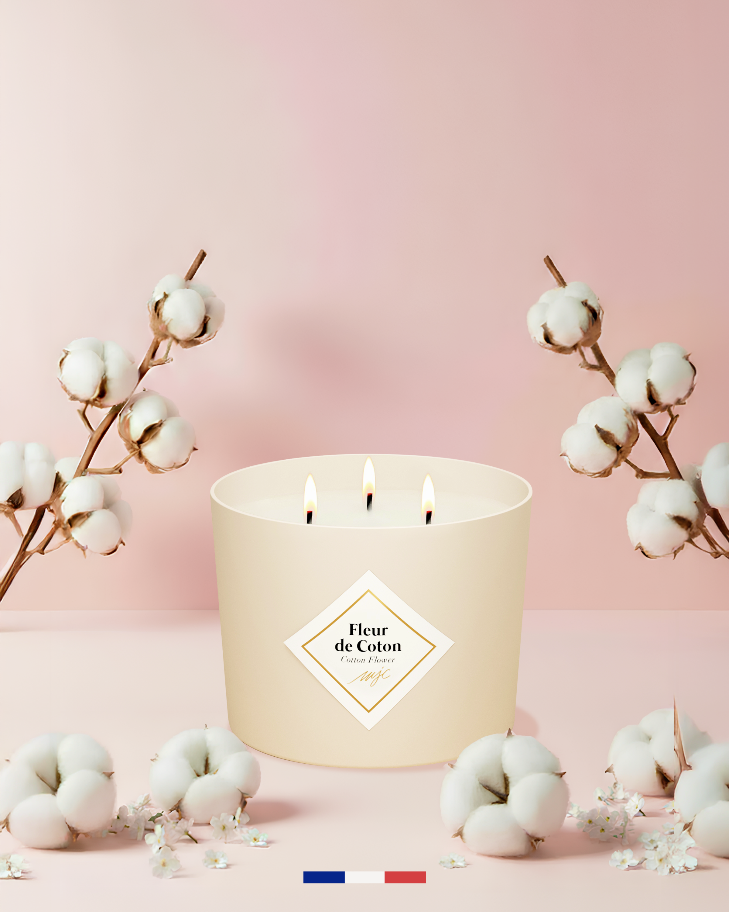 Grande bougie Fleur de Coton