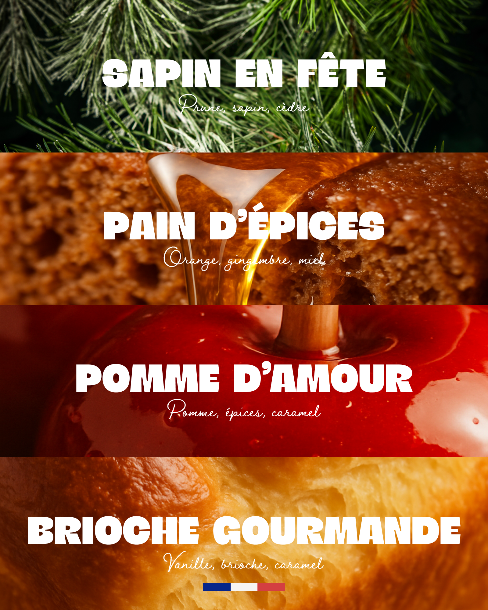 Bougies parfumées d'hiver