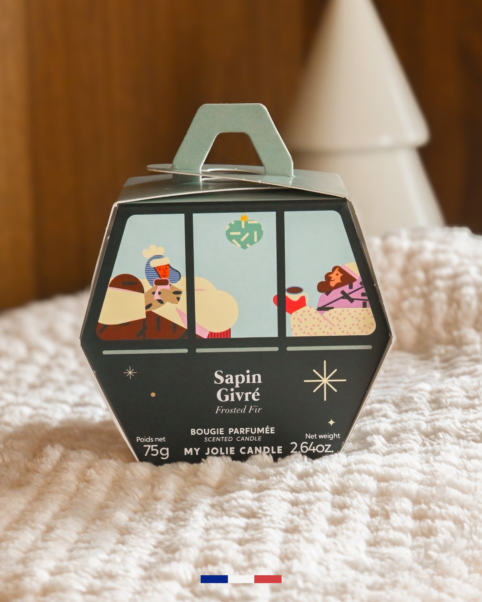 Petite bougie Sapin Givré