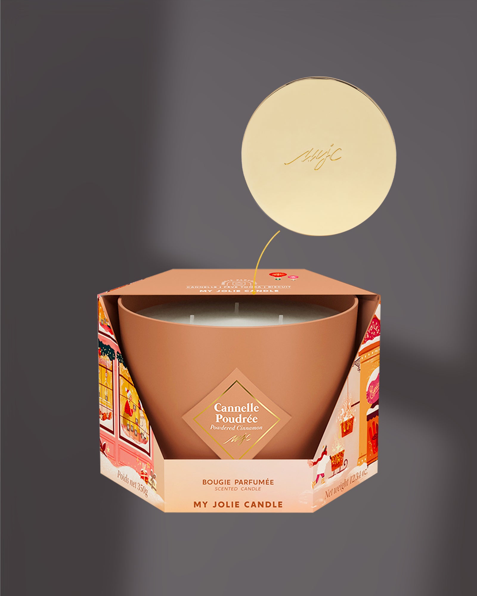 Grande Bougie Cannelle Poudrée + capot offert