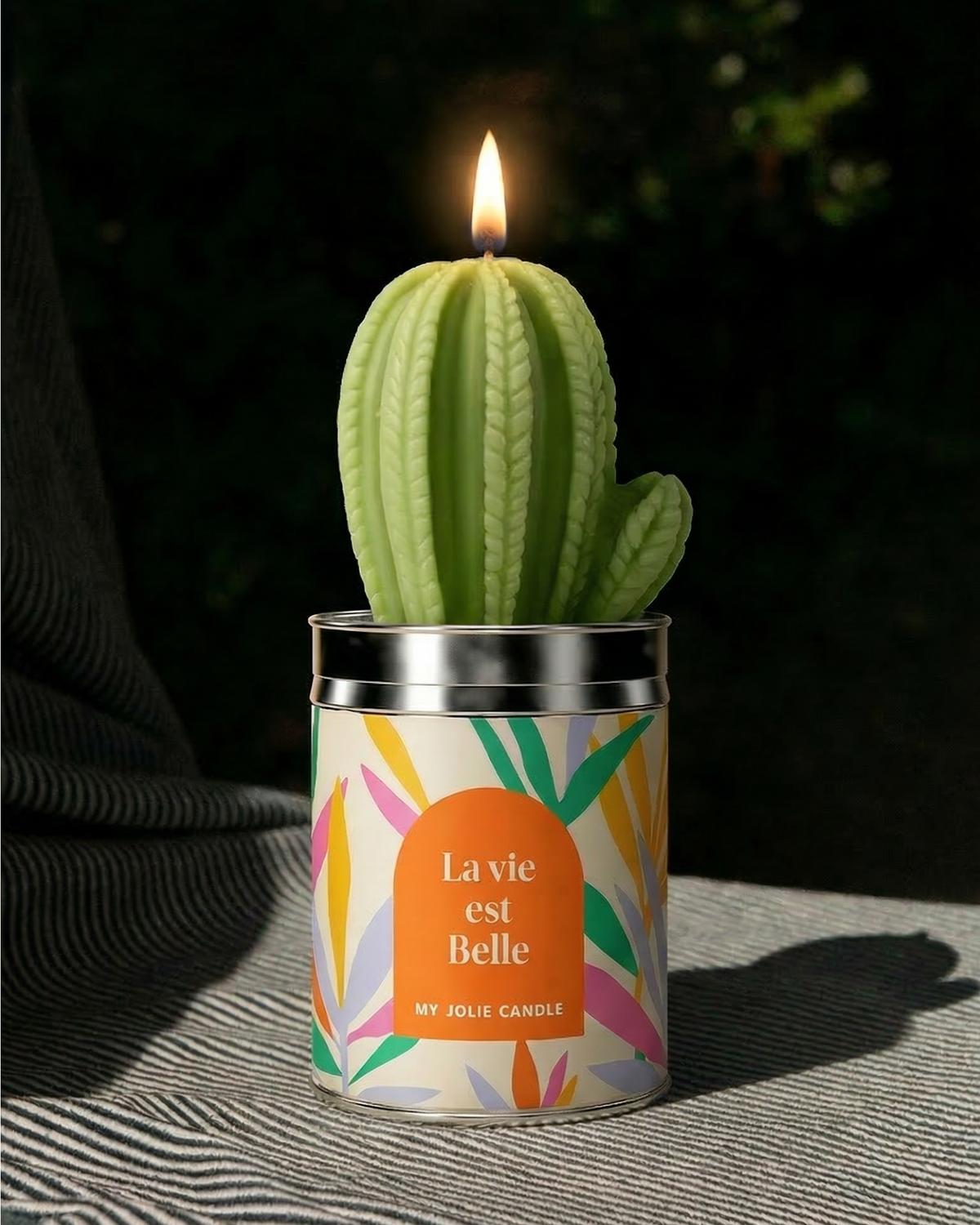 Bougie Cactus "La vie est belle"
