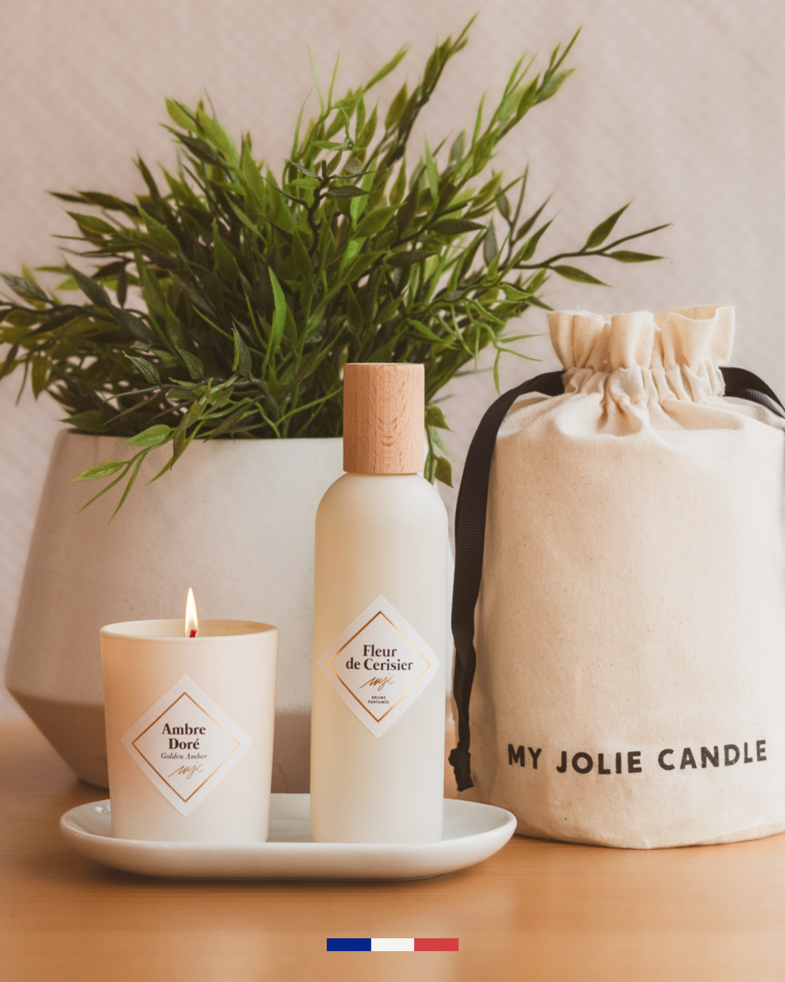 Duo petite bougie et spray parfumés