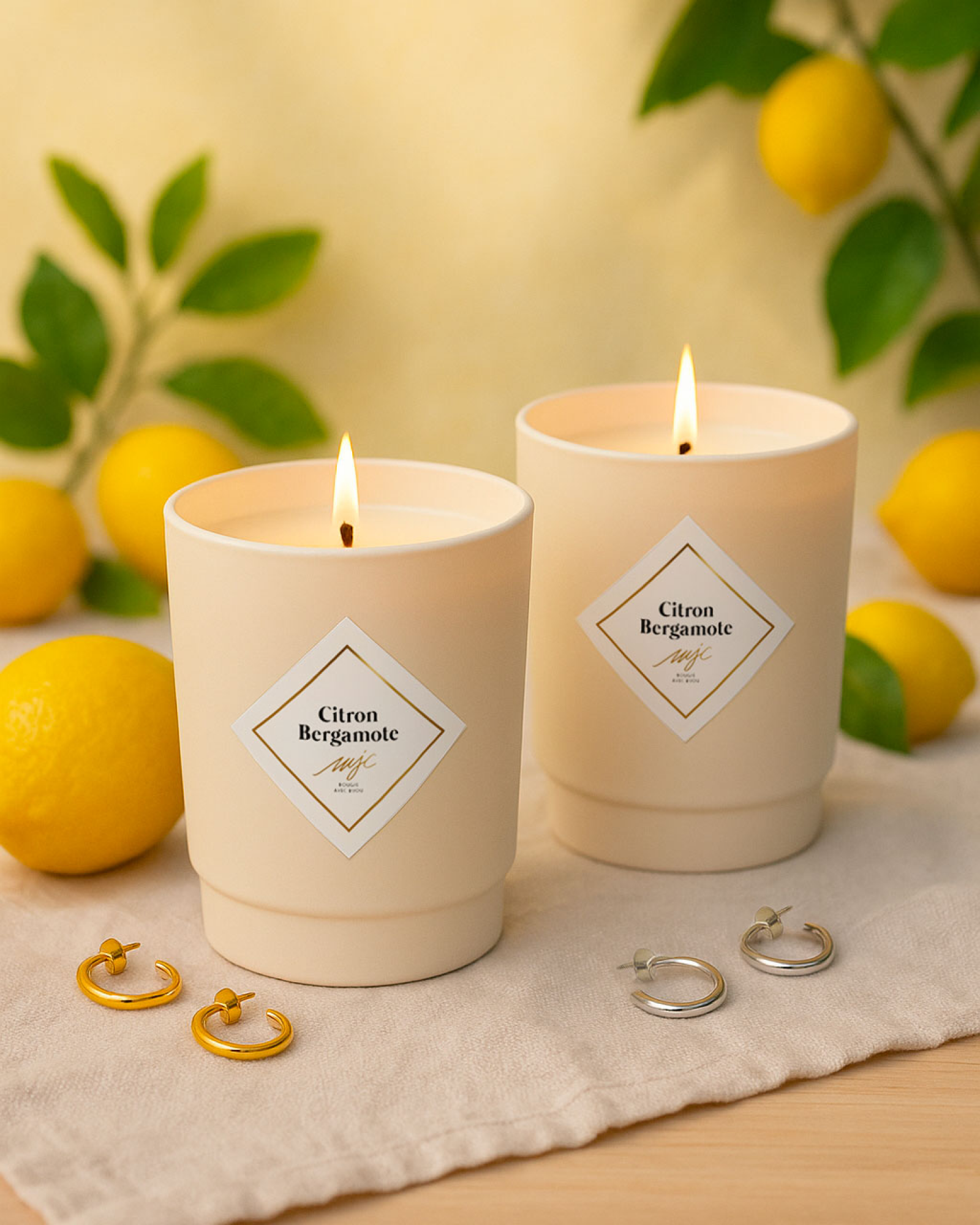 Duo Bougies bijoux surprises Citron Bergamote