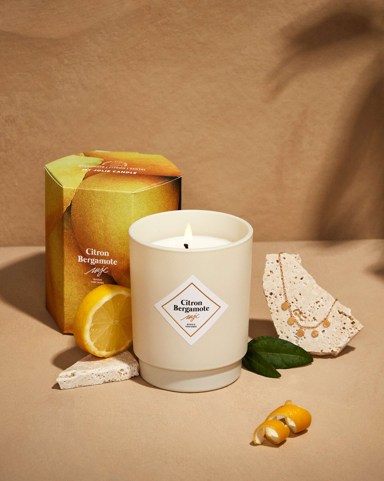 Duo Bougies bijoux surprises Citron Bergamote