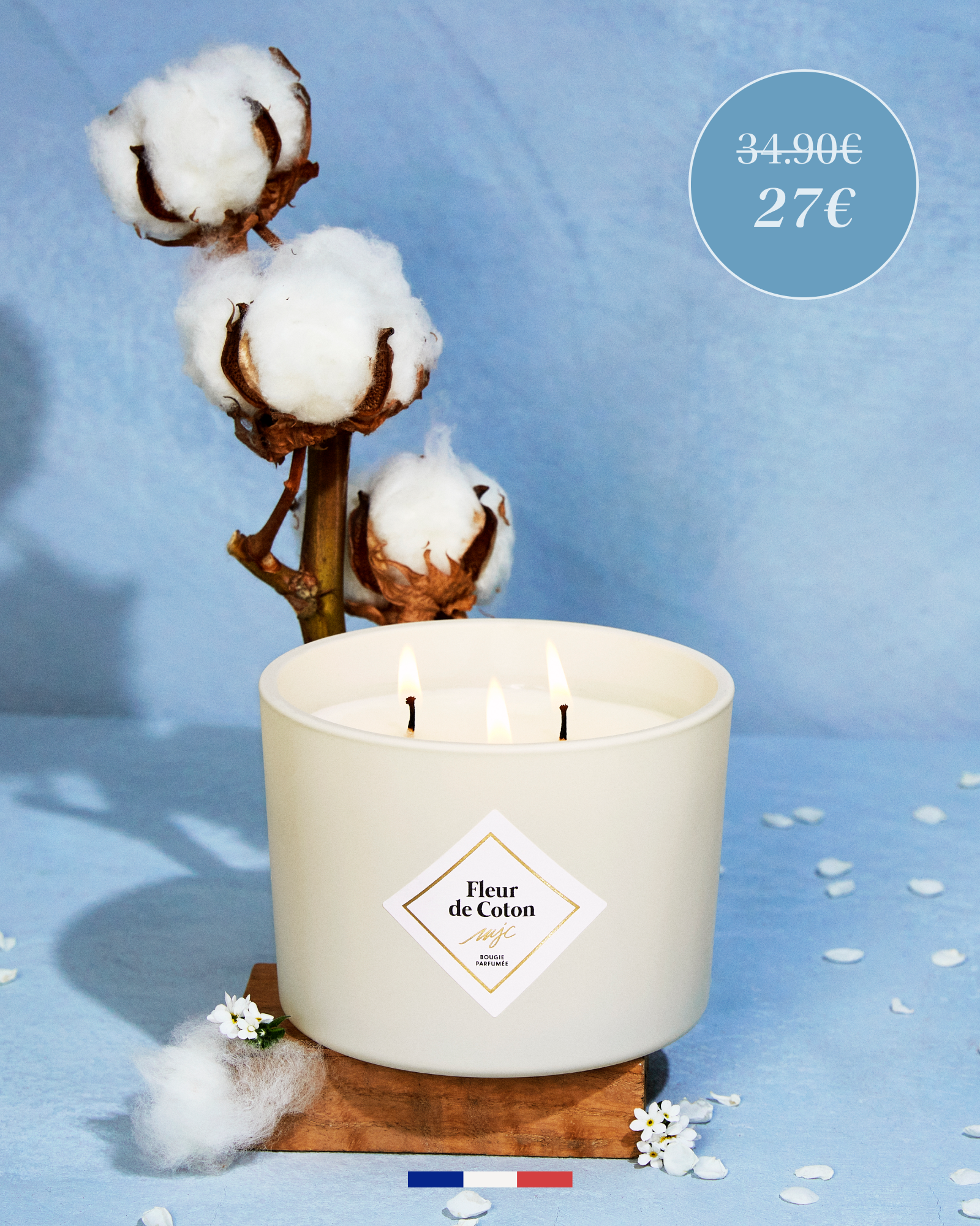 Grande bougie Fleur de Coton