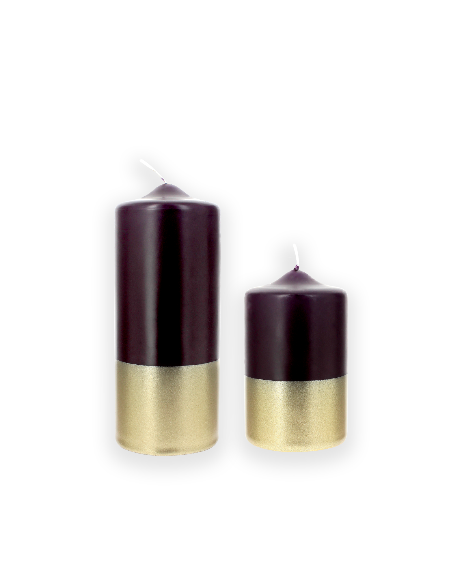 Bougies Piliers - Aubergine & Or