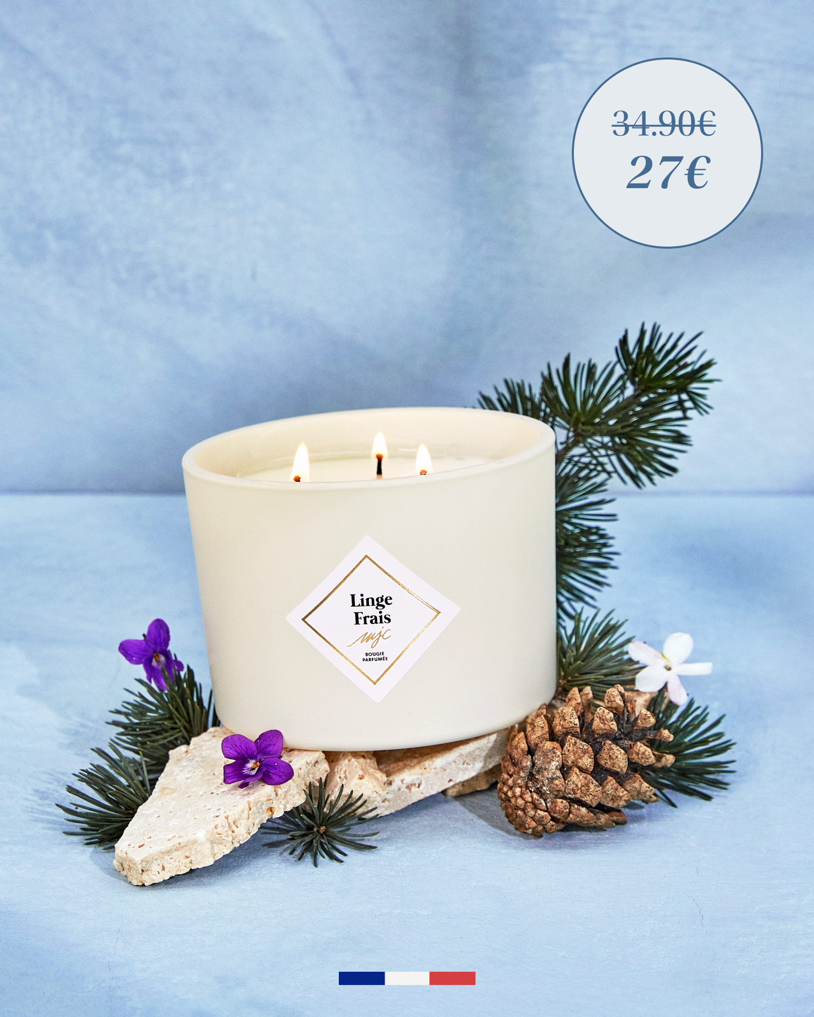 Grande bougie Linge Frais
