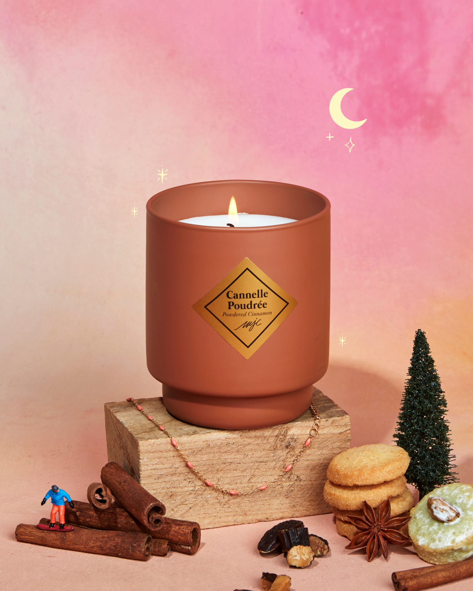 Bougie bijou bracelet Cannelle Poudrée