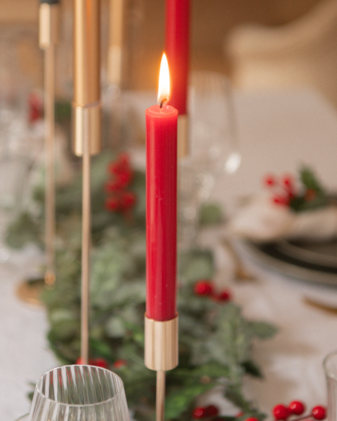 Bougie Couple Entrelacée Rouge - 18 Cm - Décoration Romantique Ou Cadeau